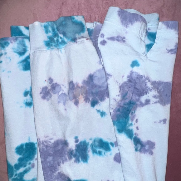PINK Tie-Dye Crewneck Tee in Teal & Lavender - Picture 2 of 7